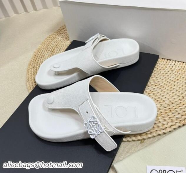 Good Quality Loewe Ease Toe Post Thong Sandals in Lambskin White 506109