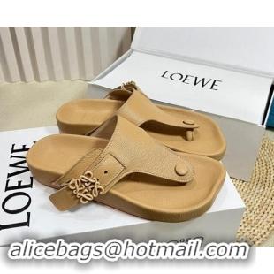 Grade Quality Loewe Ease Toe Post Thong Sandals in Lambskin Beige 0506110