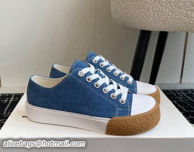 Duplicate Loewe Terra Vulca Canvas Low-top Sneakers Denim Blue 009090