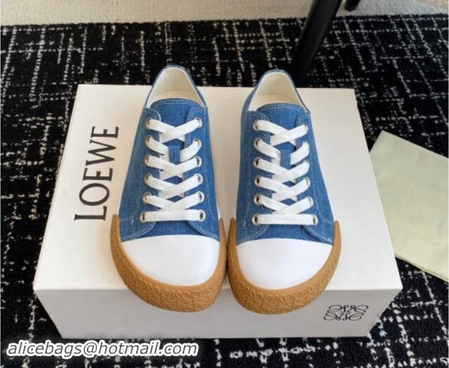 Duplicate Loewe Terra Vulca Canvas Low-top Sneakers Denim Blue 009090