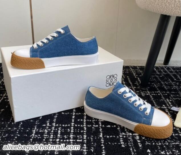 Duplicate Loewe Terra Vulca Canvas Low-top Sneakers Denim Blue 009090