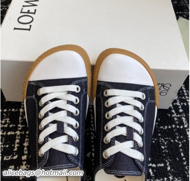 Super Quality Loewe Terra Vulca Canvas Low-top Sneakers Dark Blue 009092