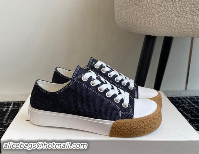 Super Quality Loewe Terra Vulca Canvas Low-top Sneakers Dark Blue 009092