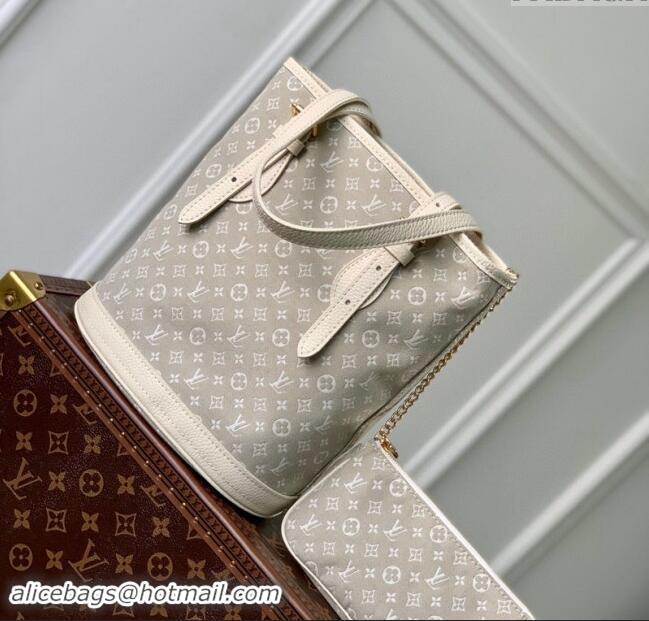 Buy Cheap Louis Vuitton Monogram Denim Bucket bag 0518 Grey 2023