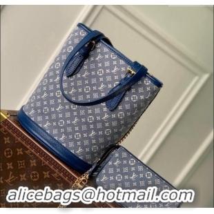 Top Grade Louis Vuitton Monogram Denim Bucket bag 0518 Blue 2023