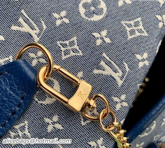 Top Grade Louis Vuitton Monogram Denim Bucket bag 0518 Blue 2023