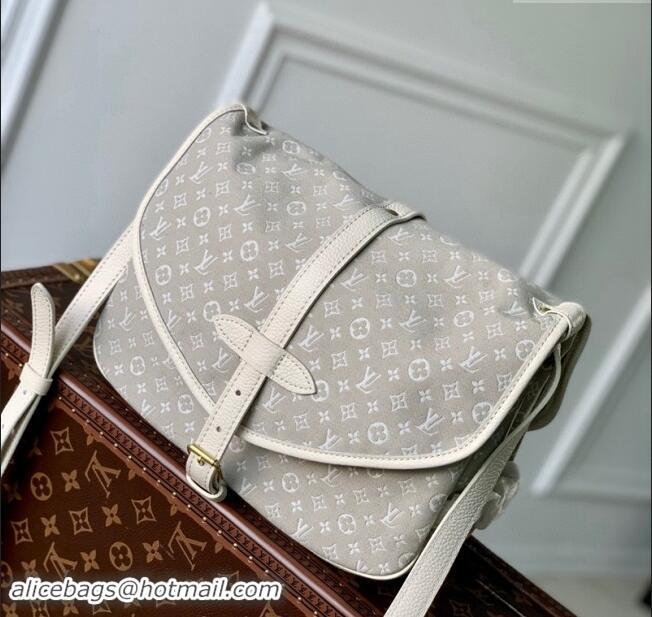 Affordable Price Louis Vuitton Monogram Denim Saumur MM Shoulder bag M63753 Grey 2023