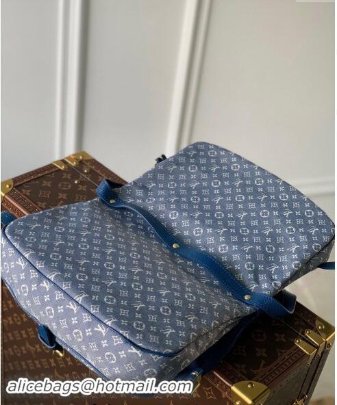 Inexpensive Louis Vuitton Monogram Denim Saumur MM Shoulder bag M40666 Blue 2023