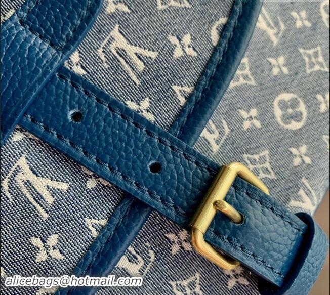 Inexpensive Louis Vuitton Monogram Denim Saumur MM Shoulder bag M40666 Blue 2023