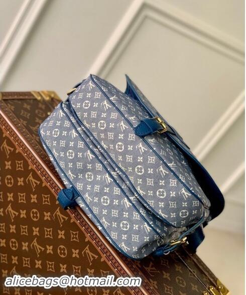 Inexpensive Louis Vuitton Monogram Denim Saumur MM Shoulder bag M40666 Blue 2023