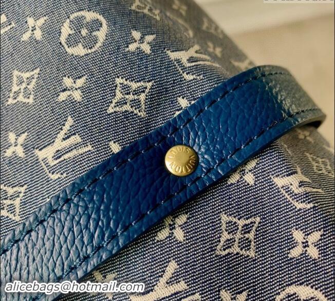 Inexpensive Louis Vuitton Monogram Denim Saumur MM Shoulder bag M40666 Blue 2023