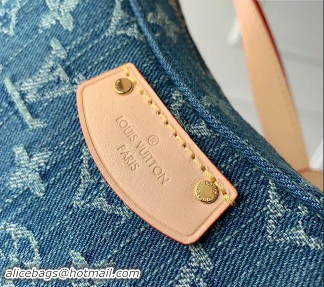 Top Design Louis Vuitton Monogram Denim Croisette MM Shoulder Bag M46856 Blue 2023