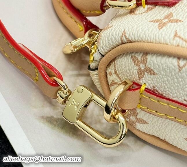 Well Crafted Louis Vuitton Monogram Micro Speedy Denim Bag Charm M01701 Beige