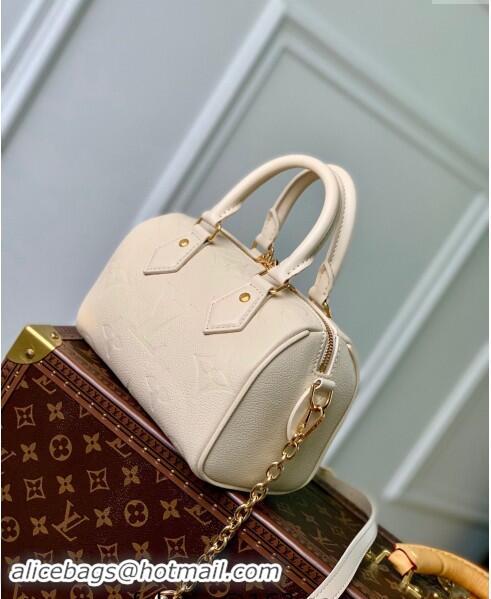 Discount Louis Vuitton Monogram Empreinte Leather Speedy Bandouliere 20 Bag M58954 Cream Beige