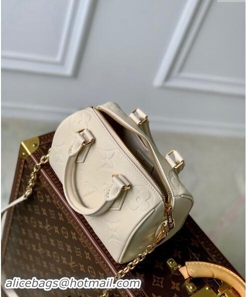 Discount Louis Vuitton Monogram Empreinte Leather Speedy Bandouliere 20 Bag M58954 Cream Beige