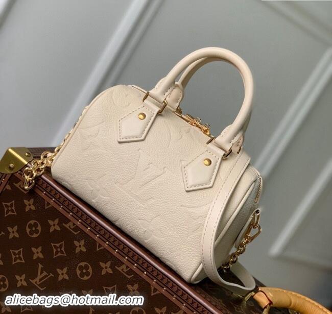 Discount Louis Vuitton Monogram Empreinte Leather Speedy Bandouliere 20 Bag M58954 Cream Beige