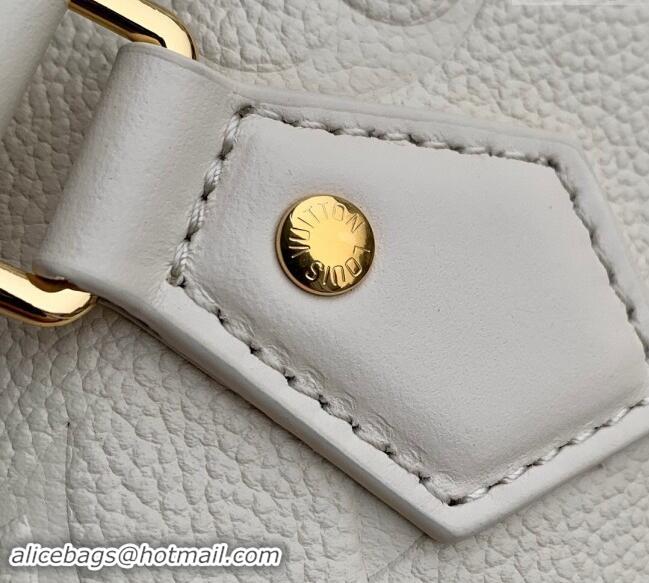 Discount Louis Vuitton Monogram Empreinte Leather Speedy Bandouliere 20 Bag M58954 Cream Beige