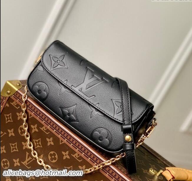 Super Quality Louis Vuitton Monogram Empreinte Wallet on Chain Ivy M82210 Black 2023