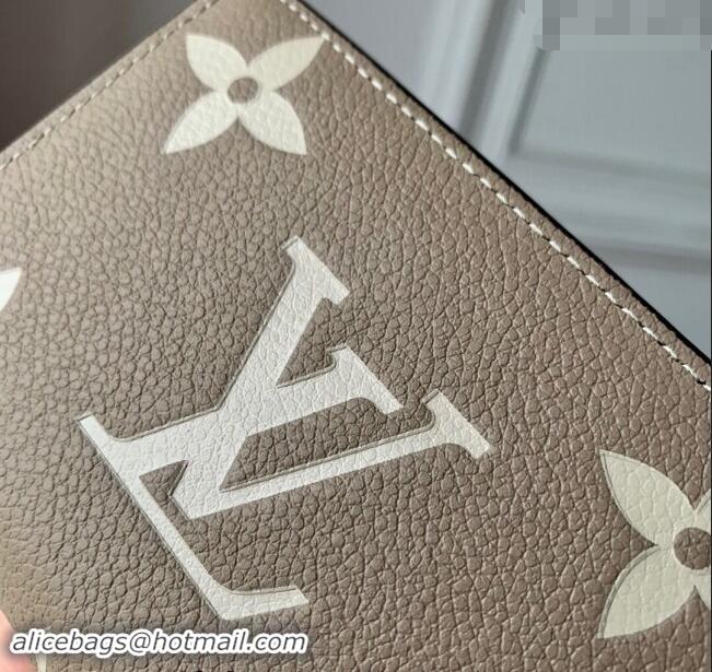 Famous Brand Louis Vuitton Monogram Empreinte Clea Wallet M82370 Grey/Cream 2023