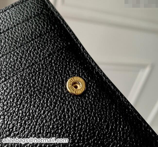 New Design Louis Vuitton Monogram Empreinte Leather Clea Wallet M82370 Black/Beige 2023