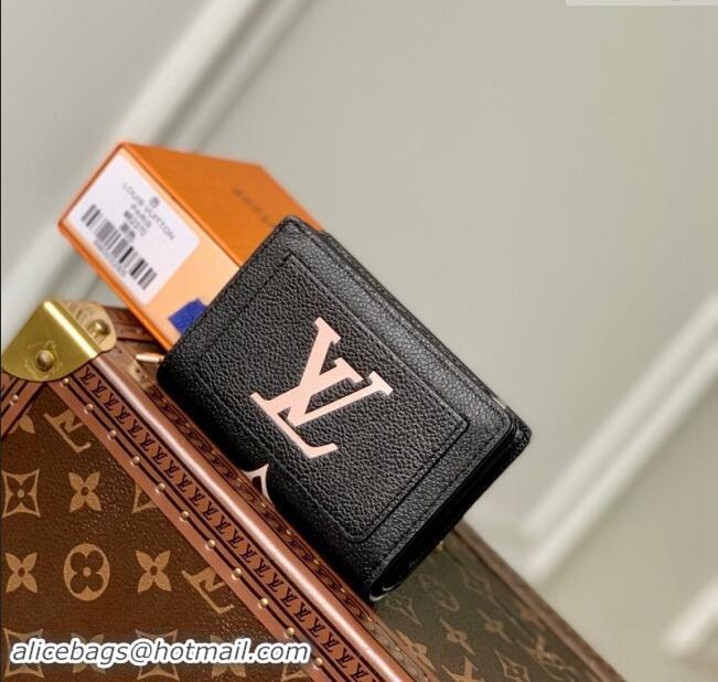 New Design Louis Vuitton Monogram Empreinte Leather Clea Wallet M82370 Black/Beige 2023