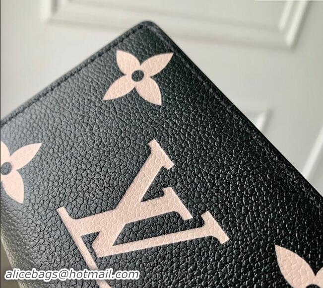 New Design Louis Vuitton Monogram Empreinte Leather Clea Wallet M82370 Black/Beige 2023