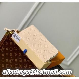 Low Price Louis Vuitton Monogram Empreinte Leather Zippy Wallet M82212 Cream Beige 2023