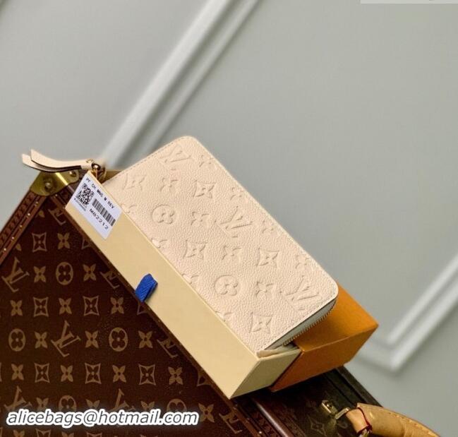 Low Price Louis Vuitton Monogram Empreinte Leather Zippy Wallet M82212 Cream Beige 2023