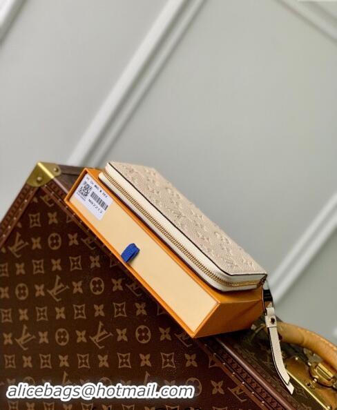 Low Price Louis Vuitton Monogram Empreinte Leather Zippy Wallet M82212 Cream Beige 2023