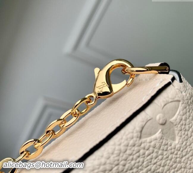 Top Quality Louis Vuitton Monogram Empreinte Felicie Pochette Chain Mini Bag M82363 Cream Beige 2023