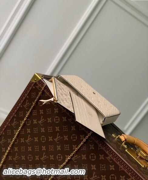 Top Quality Louis Vuitton Monogram Empreinte Felicie Pochette Chain Mini Bag M82363 Cream Beige 2023