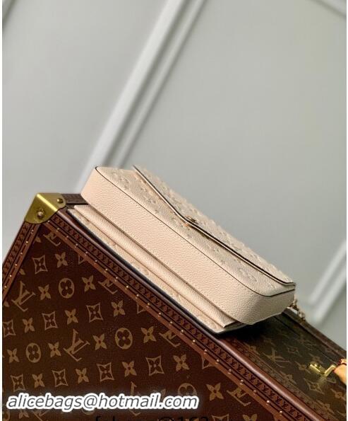 Top Quality Louis Vuitton Monogram Empreinte Felicie Pochette Chain Mini Bag M82363 Cream Beige 2023