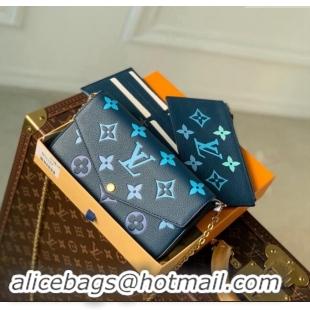 Top Quality Louis Vuitton Monogram Empreinte Felicie Pochette Bag M82349 Gradient Blue 2023