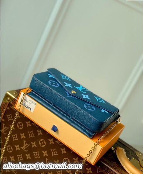 Top Quality Louis Vuitton Monogram Empreinte Felicie Pochette Bag M82349 Gradient Blue 2023