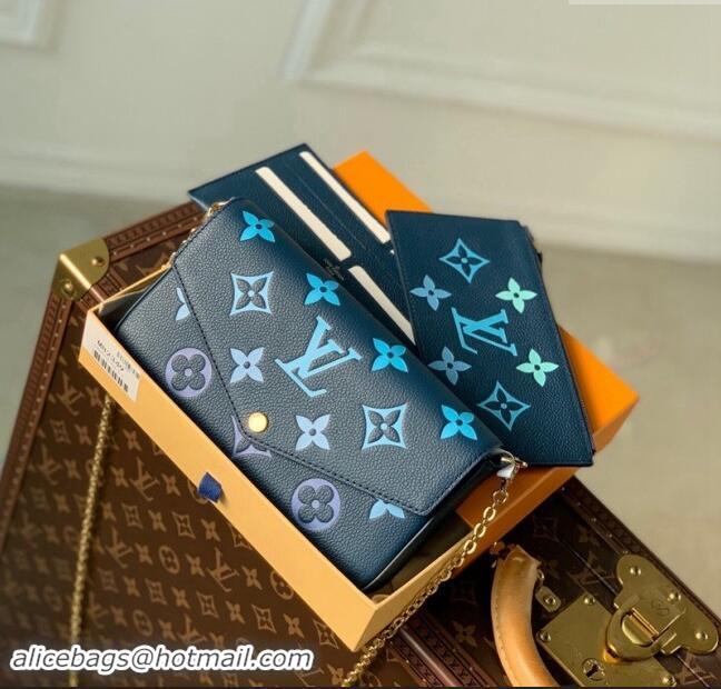 Top Quality Louis Vuitton Monogram Empreinte Felicie Pochette Bag M82349 Gradient Blue 2023