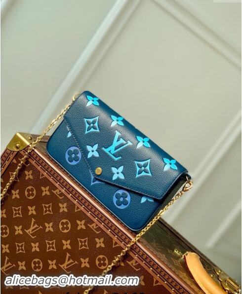 Top Quality Louis Vuitton Monogram Empreinte Felicie Pochette Bag M82349 Gradient Blue 2023