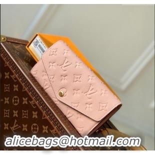 Well Crafted Louis Vuitton Monogram Empreinte Sarah Wallet M82257 Light Pink 2023