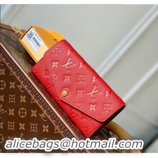 Unique Grade Louis Vuitton Monogram Empreinte Sarah Wallet M82257 Red 2023