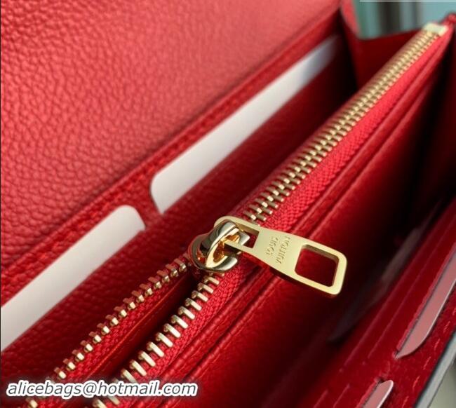 Unique Grade Louis Vuitton Monogram Empreinte Sarah Wallet M82257 Red 2023