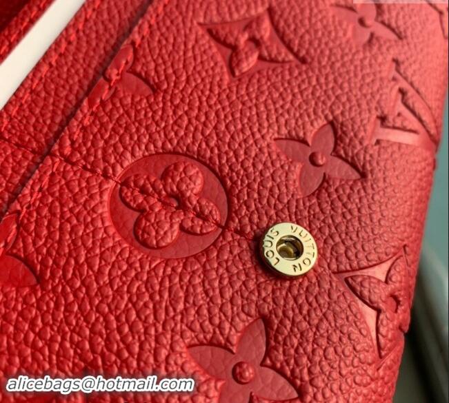 Unique Grade Louis Vuitton Monogram Empreinte Sarah Wallet M82257 Red 2023