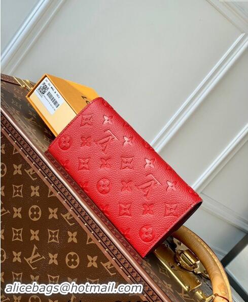 Unique Grade Louis Vuitton Monogram Empreinte Sarah Wallet M82257 Red 2023