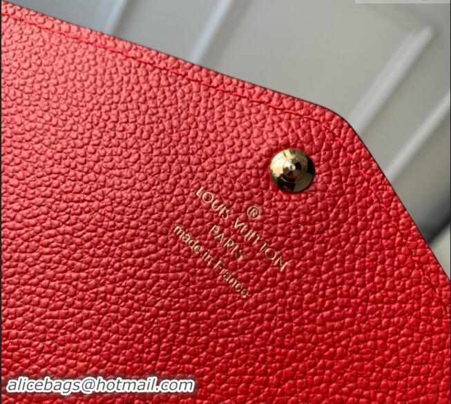 Unique Grade Louis Vuitton Monogram Empreinte Sarah Wallet M82257 Red 2023