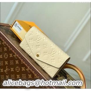 Well Crafted Louis Vuitton Monogram Empreinte Sarah Wallet M82257 Cream White 2023