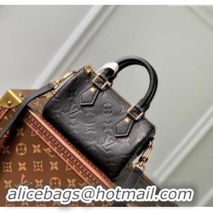 Top Grade Louis Vuitton Monogram Empreinte Nano Speedy Mini Bag M82450 Black 2023