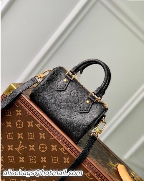 Top Grade Louis Vuitton Monogram Empreinte Nano Speedy Mini Bag M82450 Black 2023