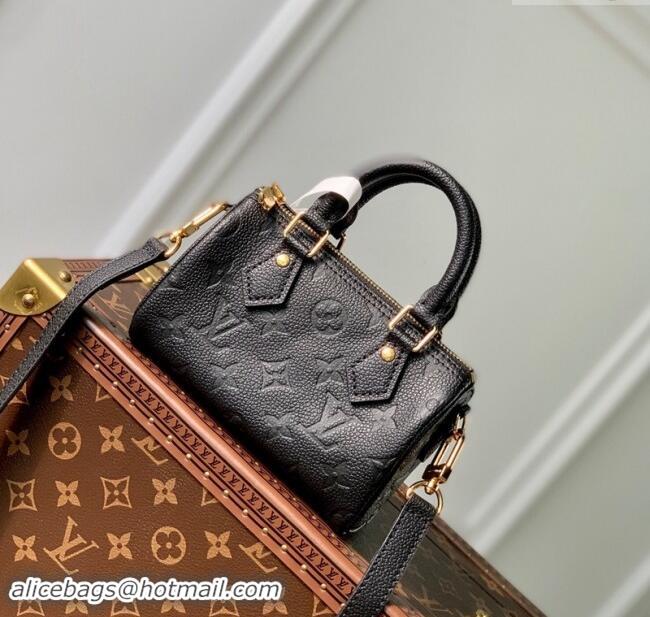 Top Grade Louis Vuitton Monogram Empreinte Nano Speedy Mini Bag M82450 Black 2023