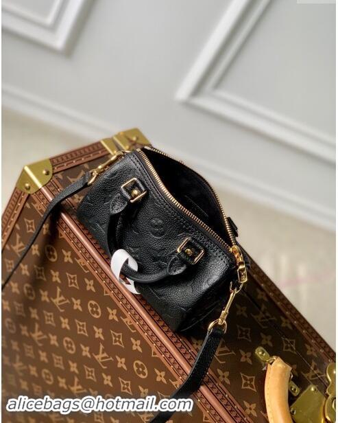 Top Grade Louis Vuitton Monogram Empreinte Nano Speedy Mini Bag M82450 Black 2023