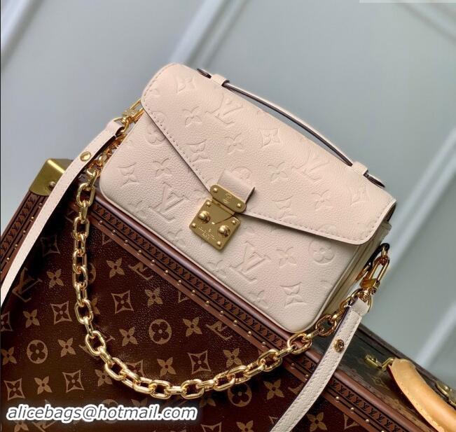 Super Quality Louis Vuitton Monogram Empreinte Pochette Metis East West Bag M22942 Cream