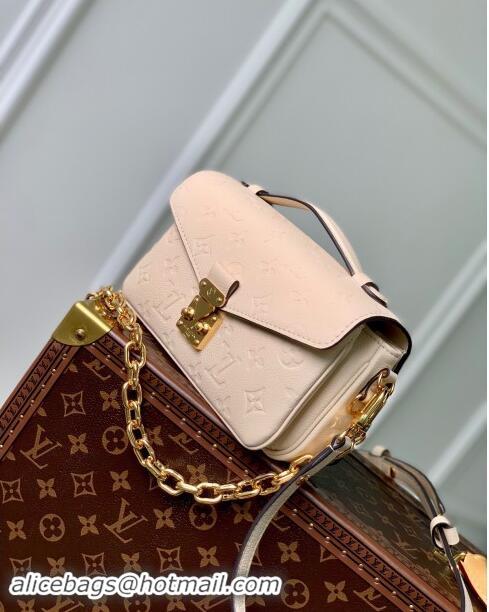 Super Quality Louis Vuitton Monogram Empreinte Pochette Metis East West Bag M22942 Cream