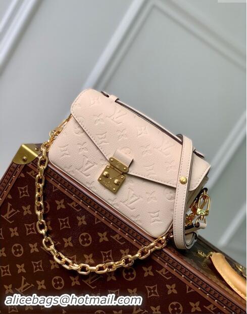 Super Quality Louis Vuitton Monogram Empreinte Pochette Metis East West Bag M22942 Cream